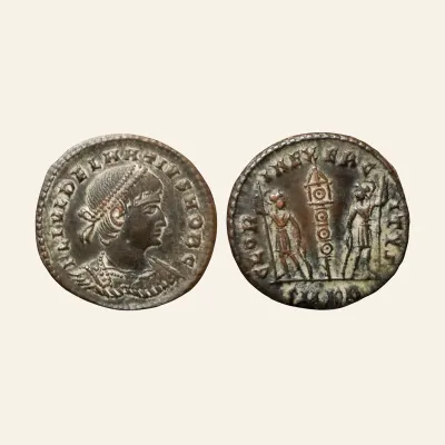 Delmatius. Caesar, AD 335-337. Æ Follis (17mm, 1.76g,). Antioch mint, Struck AD 335-7.