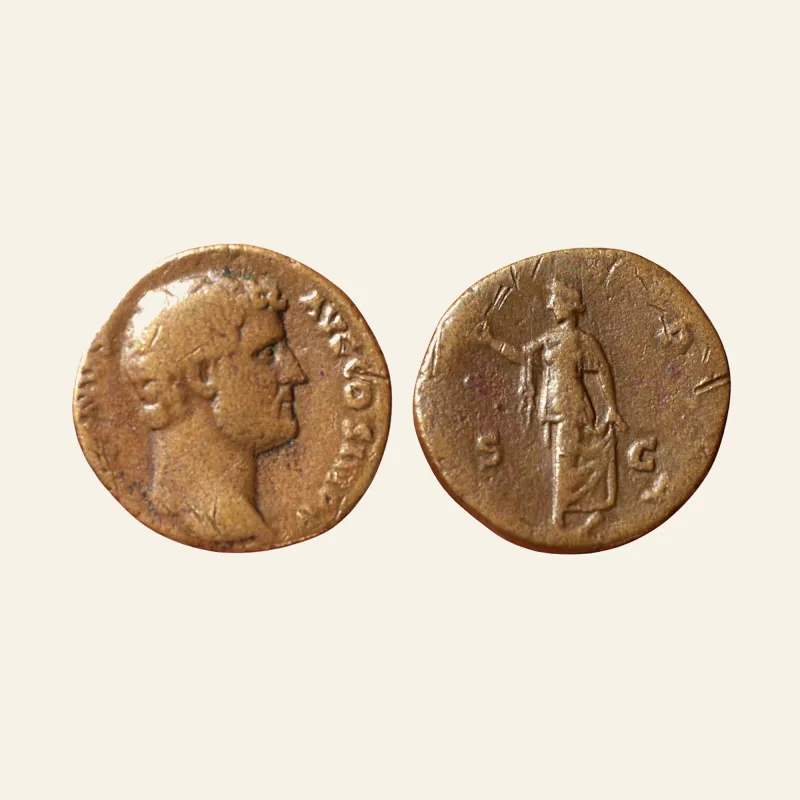 HADRIAN, A.D. 117-138. AE as, Rome mint, ca. A.D. 134-138.