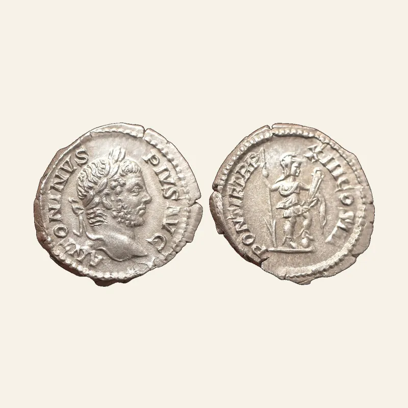 Caracalla AR Denarius. Rome, AD 210.