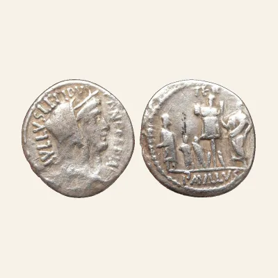L. Aemilius Lepidus Paullus. AR Denarius 62 BC.