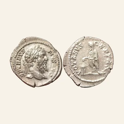 Avers, du denarius, pour Septimius Severus (193-211), AR Denarius, Rome, AD 202-210, atelier de Rome, 193-211, RIC RIC 308 C...