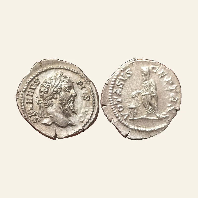 Obverse, of the denarius, for Septimius Severus (193-211), AR Denarius, Rome, AD 202-210, mint of Rome, 193-211