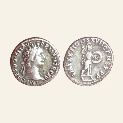 Domitian (81-96), AR Denarius,Rome, AD 95-96.