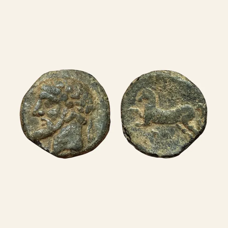 KINGS OF NUMIDIA. AE Unit. Massinissa or Micipsa. 148-118 BC. Punic