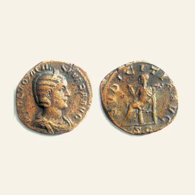Otacilia Severa, wife of Philip I Sestertius 244-249, Æ 15.7 g. PVDICITIA AVG