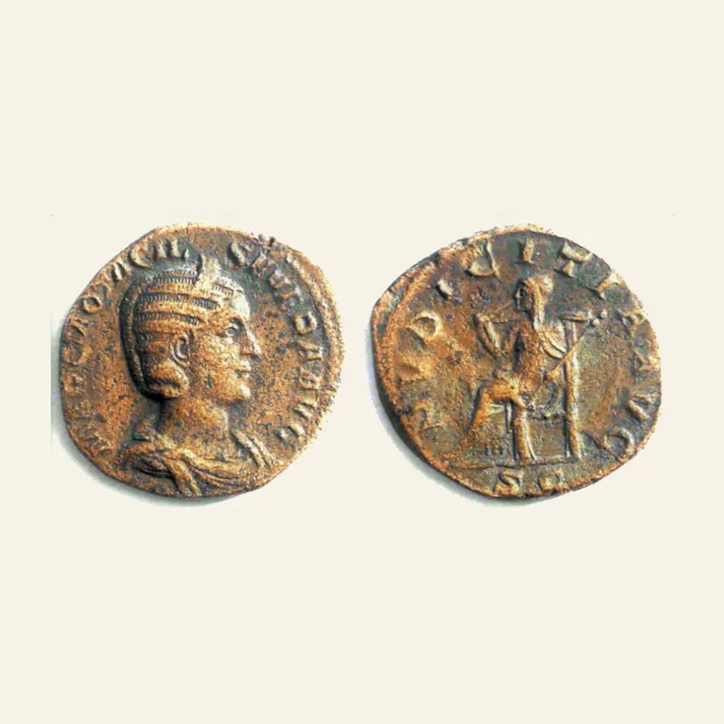 Otacilia Severa, wife of Philip I Sestertius 244-249, Æ 15.7 g. PVDICITIA AVG