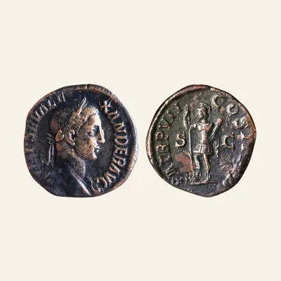 Avers, du sestertius, pour SEVERUS ALEXANDER (222-235). AE Sestertius. Rome., atelier de Rome, 222-235, RIC RIC 477