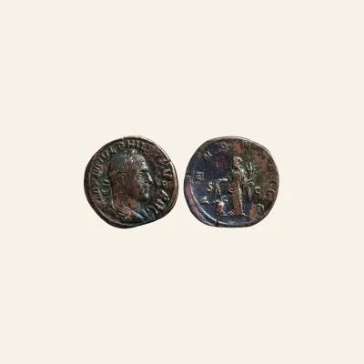 Philip I. AD 244-249. Æ Sestertius Rome mint, AD 246-24. ANNONA