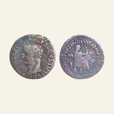 Avers, du dupondius, pour Tiberius, AE30 Dupondius of Utica, Zeugitana. 28-29 AD, atelier de Utica, 29 AD