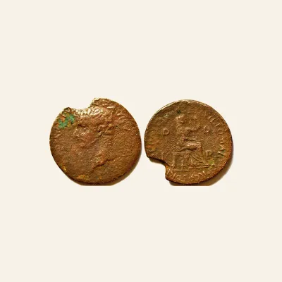 Avers, du dupondius, pour ZEUGITANA, Utica. Tiberius. AD 14-37. Æ Dupondius (29 mm , 10.81 g,)., atelier de Utica, 14-37