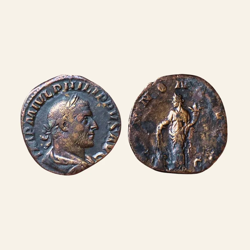 Philip I. AD 244-249. Æ Sestertius Rome mint, AD 246-24.