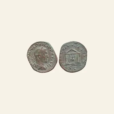 Reverse, of the sestertius, for Philippus I 244-249 AD - Sestertius, 248 AD, AE 17,57g., mint of Rome, 249 AD