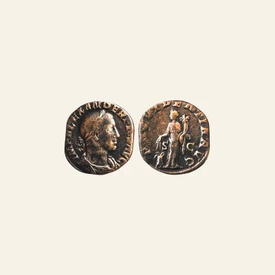 Reverse, of the sestertius, for Severus Alexander, 222–235 Æ Sestertius 231-235,, 222–235
