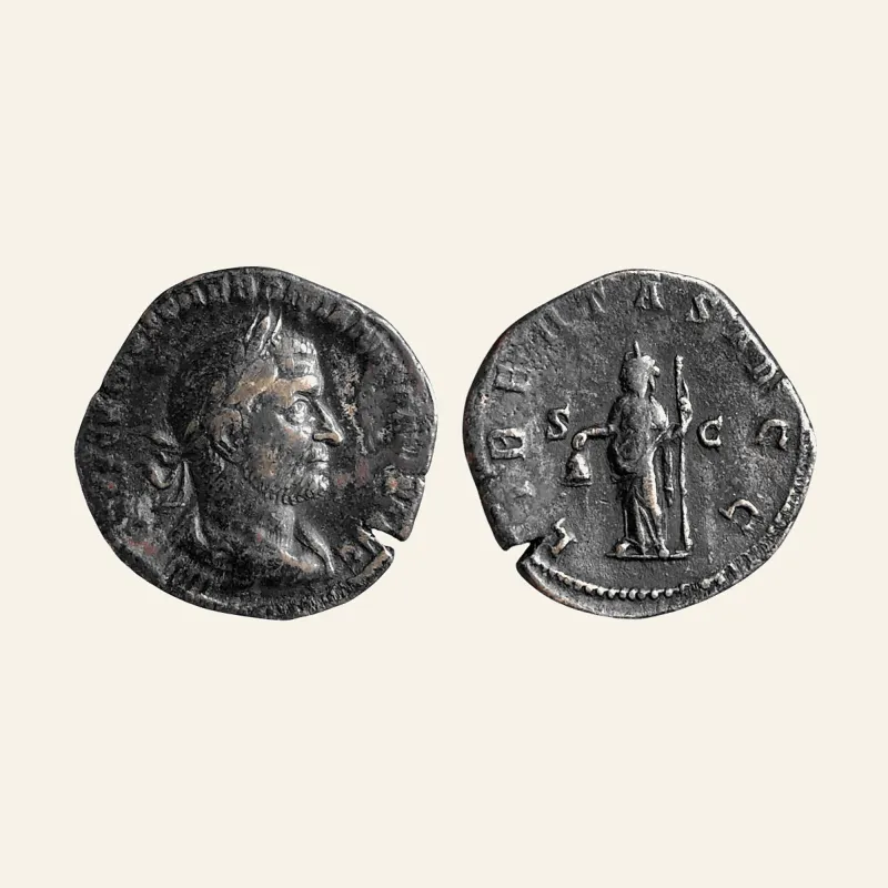 Obverse, of the sestertius, for Trebonianus Gallus (AD 251-253), Sestertius 19.25g, AD 251-252, 251-253
