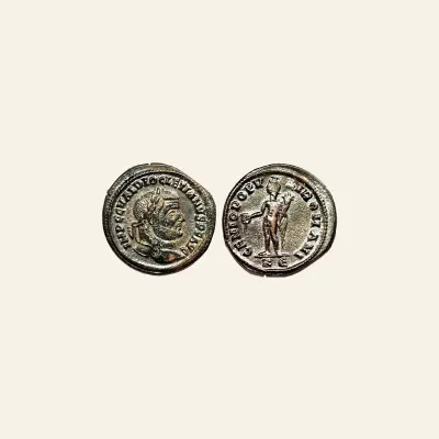 Reverse, of the follis, for Diocletian, 284-305. follis (Billon, 27 mm, 9.68 g), Cyzicus, circa 295-296., mint of Cyzicus...