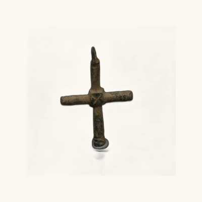 Byzantin – Grand pendentif croix en bronze – 7e-10e siècle après J.-C. - vue 2