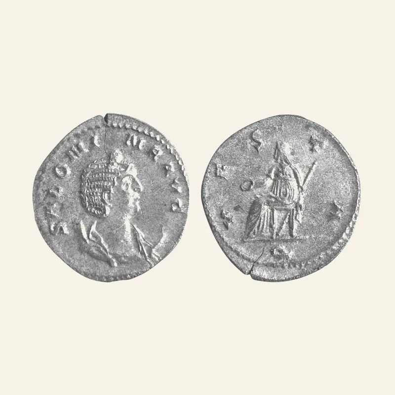 Obverse, of the antoninianus, for SALONINA, wife of Gallienus. Augusta, 254-268 AD. AR Antoninianus, mint of Rome, 268 AD