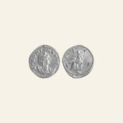 Reverse, of the antoninianus, for SALONINA, wife of Gallienus. Augusta, 254-268 AD. AR Antoninianus, mint of Rome, 268 AD