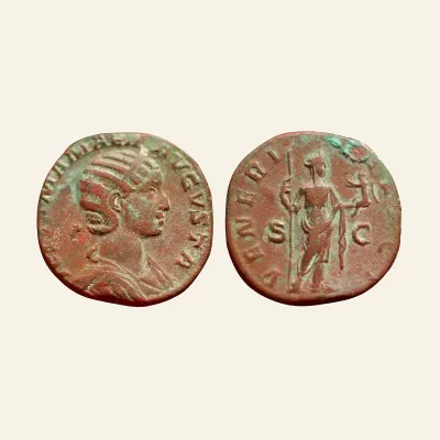 Avers, du sestertius, pour Julia Mamaea, Augusta, 222-235. AE Sestertius, Rome, 224., atelier de Rome, 222-235, RIC RIC 694