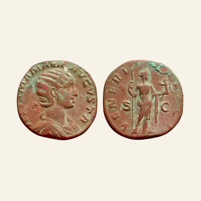 Reverse, of the sestertius, for Julia Mamaea, Augusta, 222-235. AE Sestertius, Rome, 224., mint of Rome, 222-235