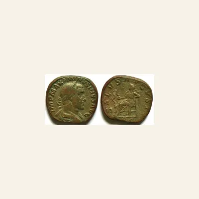 Reverse, of the sestertius, for Maximinus I, 235 – 238 Sestertius 236-237, Æ 23.76 g., 235 – 238