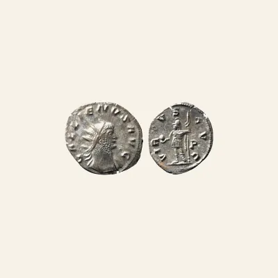 Reverse, of the antoninianus, for Gallienus BI Antoninianus. Rome, AD 260-268., mint of Rome, 260-268