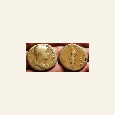Reverse, of the sestertius, for Hadrian. AD 117-138. Æ Sestertius (23.4 g,). Rome mint. Struck circa AD 134-138., mint of...