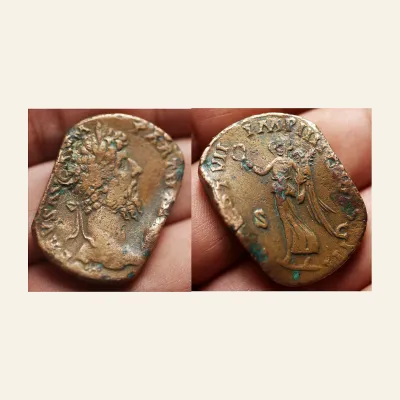 Reverse, of the sestertius, for Lucius Verus. AD 161-169. Æ Sestertius (23.08 g,). Rome mint. Struck AD 167., mint of Rome...