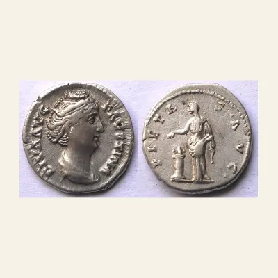 Avers, du denarius, pour DIVA FAUSTINA I (Died 140/1). Denarius. Rome., atelier de Rome, RIC RIC 394a