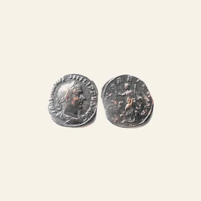 Reverse, of the sestertius, for Philip I. 244-249 AD. Sestertius, 18.46g. Rome, 244 AD., mint of Rome, 249 AD