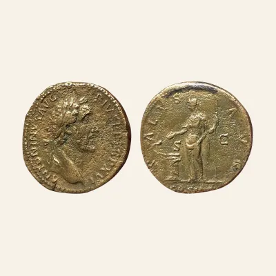 Reverse, of the sestertius, for Antoninus Pius, Sestertius, (33mm , 28.36g) AD 152-153, 152-153