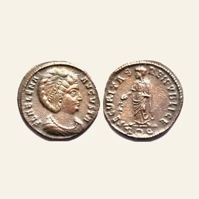 Reverse, of the follis, for HELENA (Augusta, 324-328/30). follis. Rome., mint of Rome, 324-328