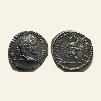 Avers, du denarius, pour Caracalla augustus, 198 – 217 Denarius 210-213, AR 3.43 g., 198 – 217, RIC RIC 223