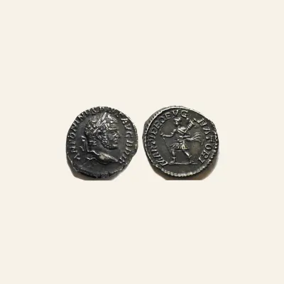 Reverse, of the denarius, for Caracalla augustus, 198 – 217 Denarius 210-213, AR 3.43 g., 198 – 217
