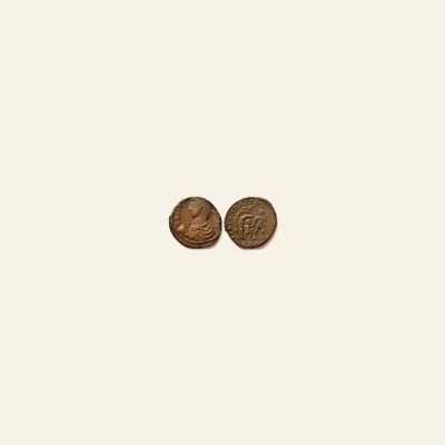 Reverse, of the follis, for CONSTANS AE follis. 346-349 AD. GLORIA EXERCITVS. RIC 202 RARE R4, 349 AD