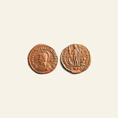 Reverse, of the follis, for LICINIUS II, Caesar. 317-324 AD. Æ follis (19mm, 3.04 gm). Heraclea mint. 321-324 AD., 324 AD