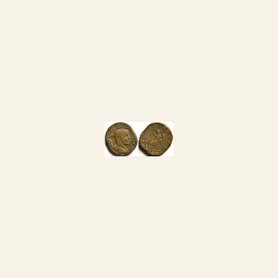 Reverse, of the sestertius, for Gordian III AE Sestertius VICTORIA AVG Victory, Palm Branch Rome RIC 258, mint of Rome, 239...