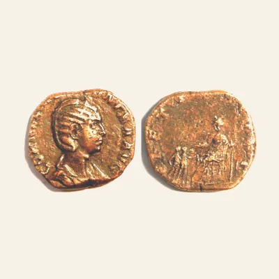 Avers, du sestertius, pour Salonina Æ Sestertius. Rome, AD 256-257 AD. RARE, atelier de Rome, 257 AD, RIC RIC 47
