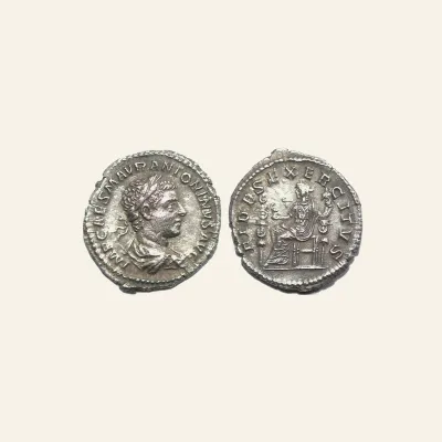 Avers, du denarius, pour Elagabalus, 218-222. Denarius (Silver, 2.85g ), 218-219., 218-222, RIC RIC 71