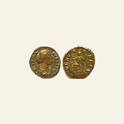 Reverse, of the denarius, for Crispina (AD 177-182/3). Denarius. Rome. Venus, mint of Rome, 177-182