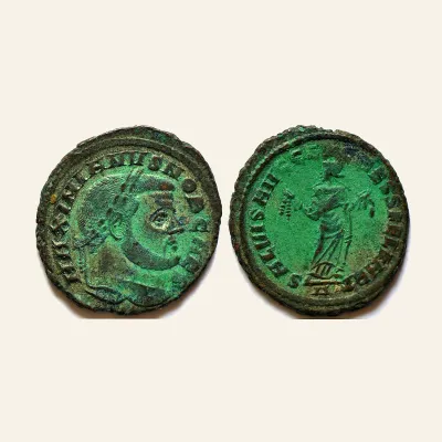 Avers, du follis, pour MAXIMIANUS HERCULIUS (First reign, 286-305). Follis. Carthago., atelier de Carthage, 286-305, RIC RIC...