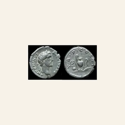 Reverse, of the denarius, for UNLISTED Antoninus Pius AR Denarius - sacrificial implements