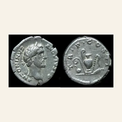 Reverse, of the denarius, for UNLISTED Antoninus Pius AR Denarius - sacrificial implements