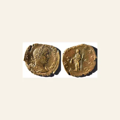 Obverse, of the sestertius, for Trebonianus Gallus AE Sestertius Libertas With Pileus Rome 251-253 AD EF, mint of Rome, 253...