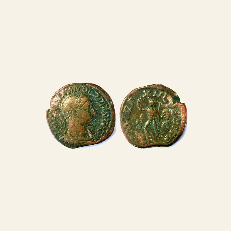 Obverse, of the sestertius, for SEVERUS ALEXANDER (222-235). Sestertius. Rome., mint of Rome, 222-235