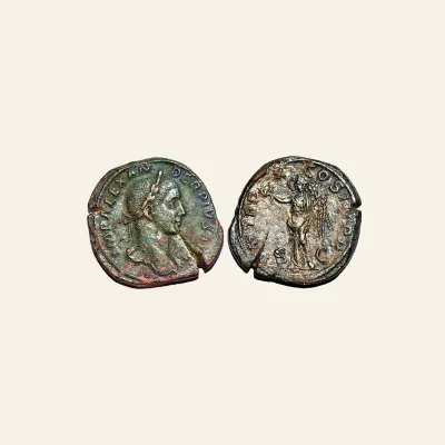 Reverse, of the sestertius, for Severus Alexander, AD 222-235. AE Sestertius (22.0g 31.5mm) Rome, AD 231., mint of Rome...