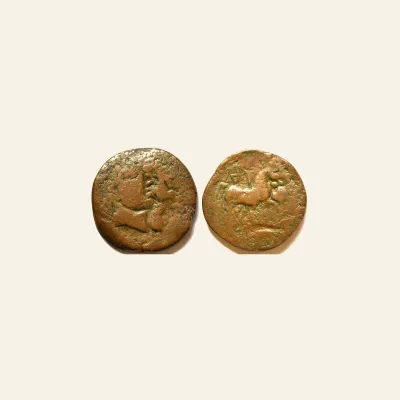Reverse, for RARE Zeugitana - Utica. Circa 1st Century BC. 3 shekels Æ 26mm, mint of Utica