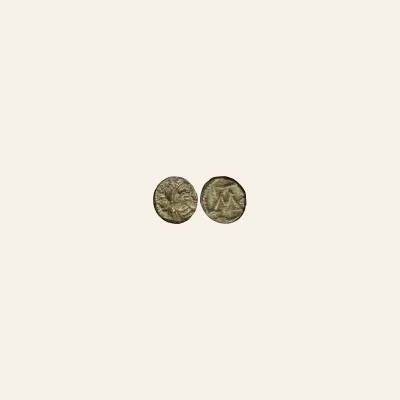 Reverse, of the follis, for Justinian I, 527-565 AD. Æ follis (30 mm ;16.94 gm) of Carthage., mint of Carthage, 565 AD