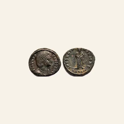 Reverse, for Fausta Æ Nummus. Thessalonica, AD 326-328., 326-328