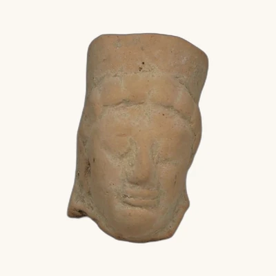 Tête en poterie mycénienne de la Grèce antique – 4ème siècle avant J.-C. - vue 3